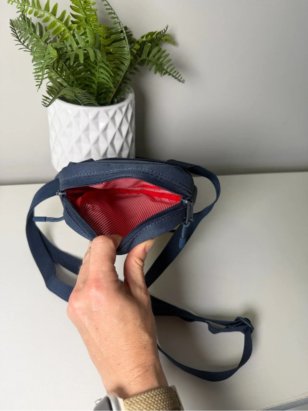 Herschel Cruz Navy Crossbody Sling Bag for Men Like New